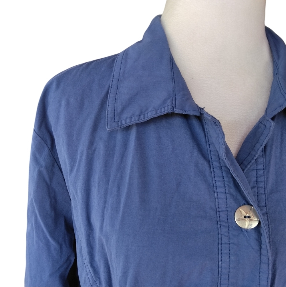 Fresh Produce Dusty Blue Cotton Blend Shacket Longline Size Large - Picture 3 of 7